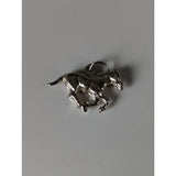 Silver steed galloping horse silver pendant in silver with polished finish and detailed sculpted form charm