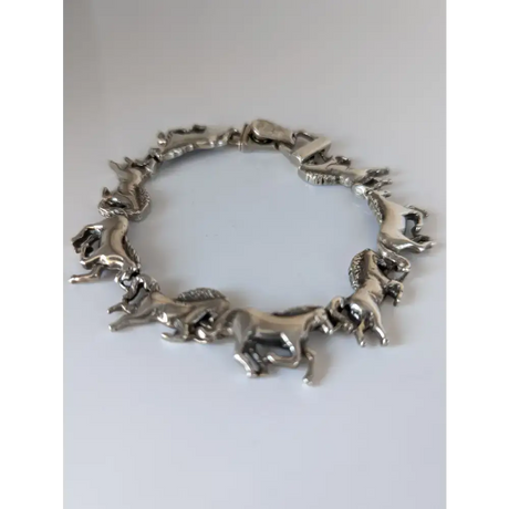 Silver Steed Silver Galloping Horses Bracelet Bracelets