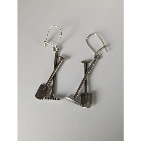 Silver Steed Gardening Tools Dropped Earrings Earrings