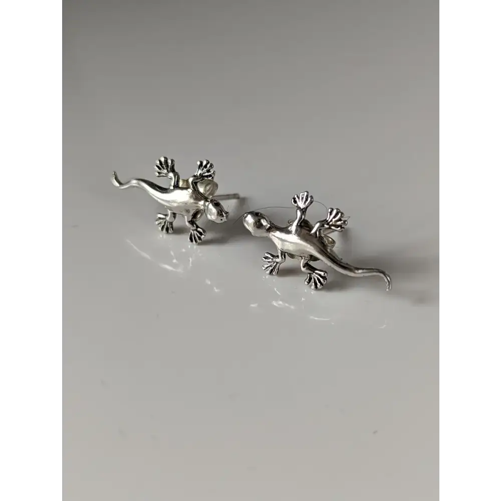 Silver Steed Gecko Stud Earrings Earrings