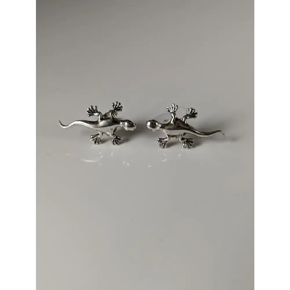Silver Steed Gecko Stud Earrings Earrings