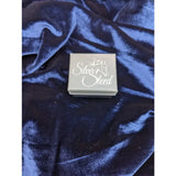 Silver steed gift boxes feature a matte metallic finish with a horse silhouette logo and elegant white script lettering