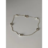 Silver steed grain handmade silver bracelet with grain chain silver polished oval charms and secure clasp anklet