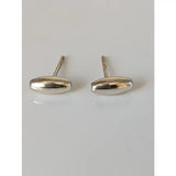 Silver steed grain bud stud earrings with smooth polished finish handmade silver by skilled artisans