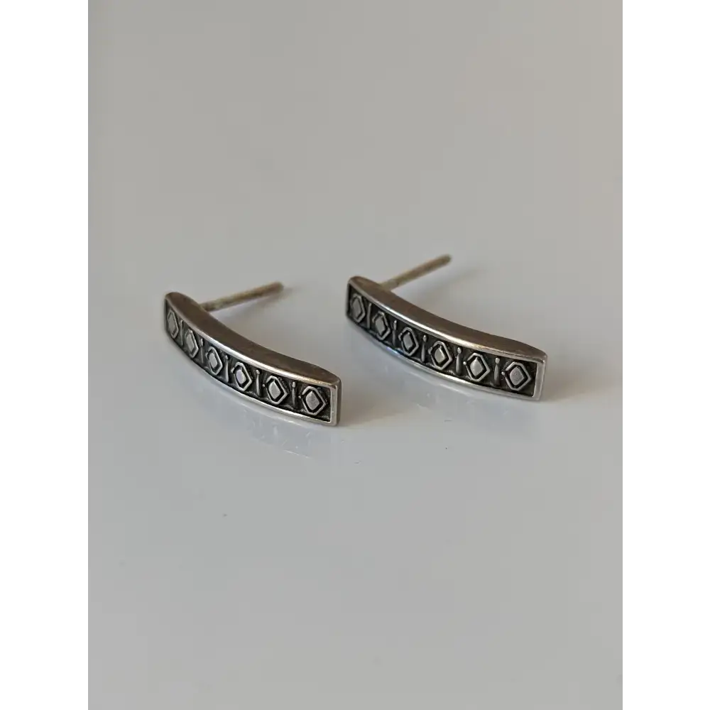 Silver Steed Greek Motive Stud Earrings Earrings