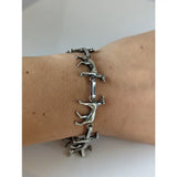 Silver steed greyhound silver bracelet crafted with polished metallic finish and horse-themed link design