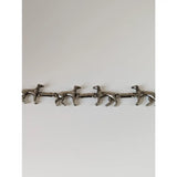 Silver steed greyhound silver bracelet crafted with four linked greyhound figures in sleek silver finish