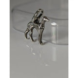 Silver steed greyhound silver pendant is a polished silver dog charm with loop perfect for equestrian lovers