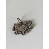 Silver steed happy cow silver pendant with intricate engraved patterns and polished silver finish charm