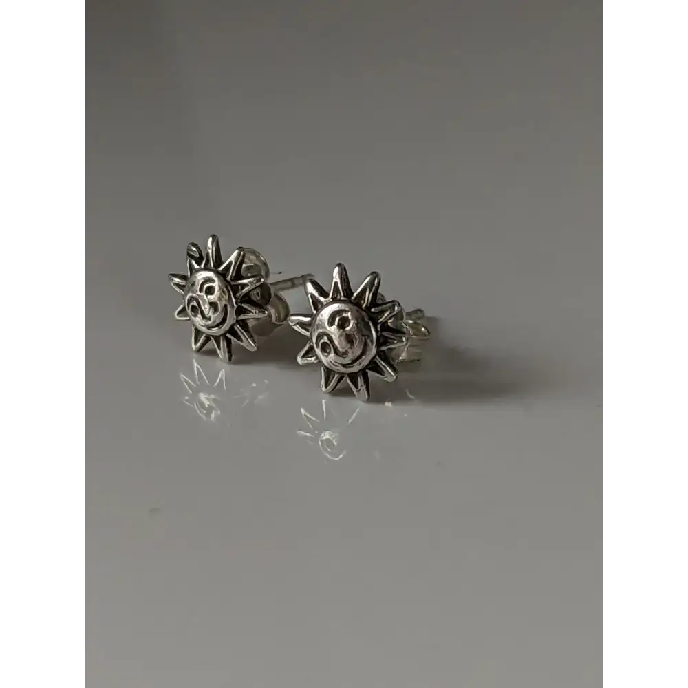 Silver Steed Happy Sun Stud Earrings Earrings