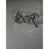 Silver Steed Harness Racing Trotter Horse Brooch / Stock Tie Pin Brooches