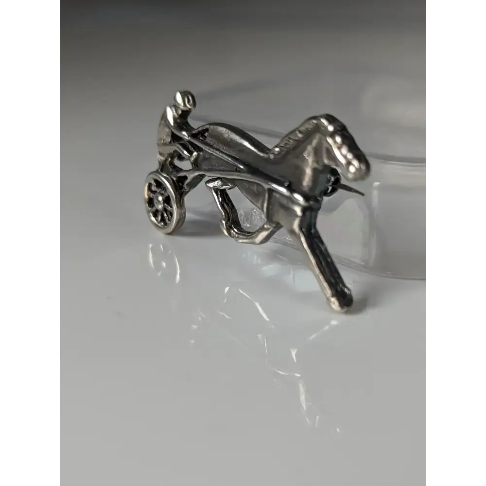 Silver Steed Harness Racing Trotter Horse Brooch / Stock Tie Pin Brooches