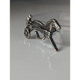 Silver Steed Harness Racing Trotter Horse Brooch / Stock Tie Pin Brooches