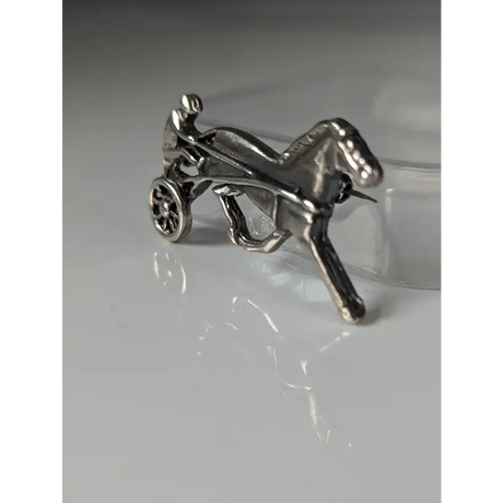 Silver Steed Harness Racing Trotter Horse Brooch / Stock Tie Pin Brooches