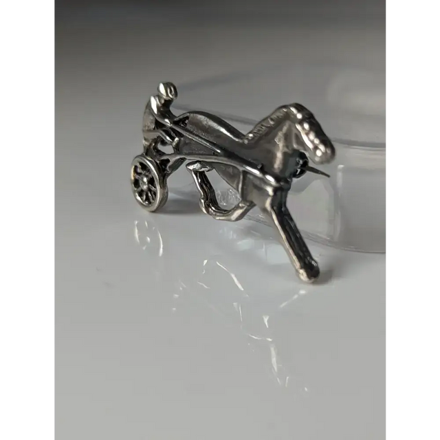 Silver Steed Harness Racing Trotter Horse Brooch / Stock Tie Pin Brooches
