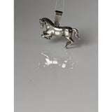 Silver steed haute ecole pendant with polished silver finish and detailed sculpted equestrian horse design
