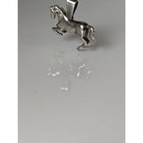 Silver steed haute ecole pendant with polished silver finish and detailed sculpted horse features equestrian pendant