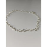 Silver steed heart link silver bracelet with delicate silver heart-shaped chain necklace design in link silver bracelet style