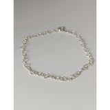 Silver steed heart link silver bracelet with a silver heart shaped chain anklet and a simple clasp design