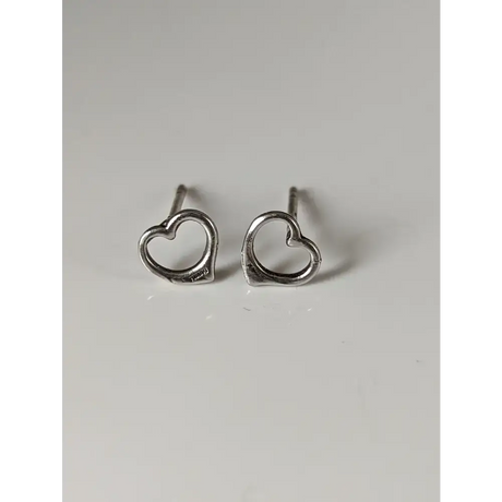 Silver Steed Heart Stud Earrings Earrings