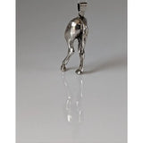Silver steed hindquarters sterling silver pendant with polished finish and detailed sculpted legs