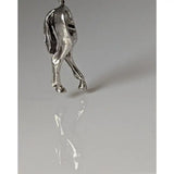 Silver steed hindquarters sterling silver pendant with detailed sculpted legs and flowing mane design