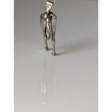 Silver steed hindquarters sterling silver pendant with polished metallic finish and detailed horse legs and tail