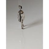 Silver steed hindquarters sterling silver pendant with polished finish and detailed sculpted mane design