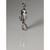 Silver steed hindquarters sterling silver pendant with polished reflective surface and detailed horse sculpted features