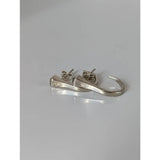 Silver steed hoofnail stud earrings with sleek silver hook design and subtle engraved detailing