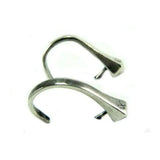 Silver steed hoofnail stud earrings made of silver-toned metal with sleek curved design and small clasp mechanism