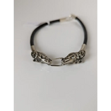 Silver Steed Horse Head Link Bracelet Black 21.5cm Bracelets