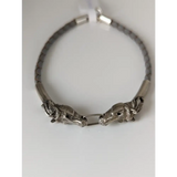 Silver Steed Horse Head Link Bracelet Grey 20cm Bracelets