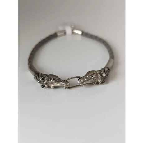 Silver Steed Horse Head Link Bracelet Grey 20cm Bracelets