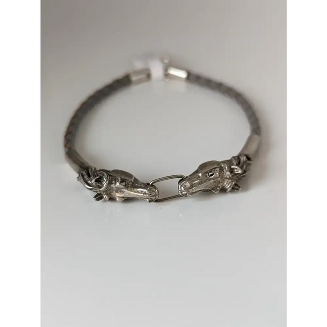 Silver Steed Horse Head Link Bracelet Grey 20cm Bracelets