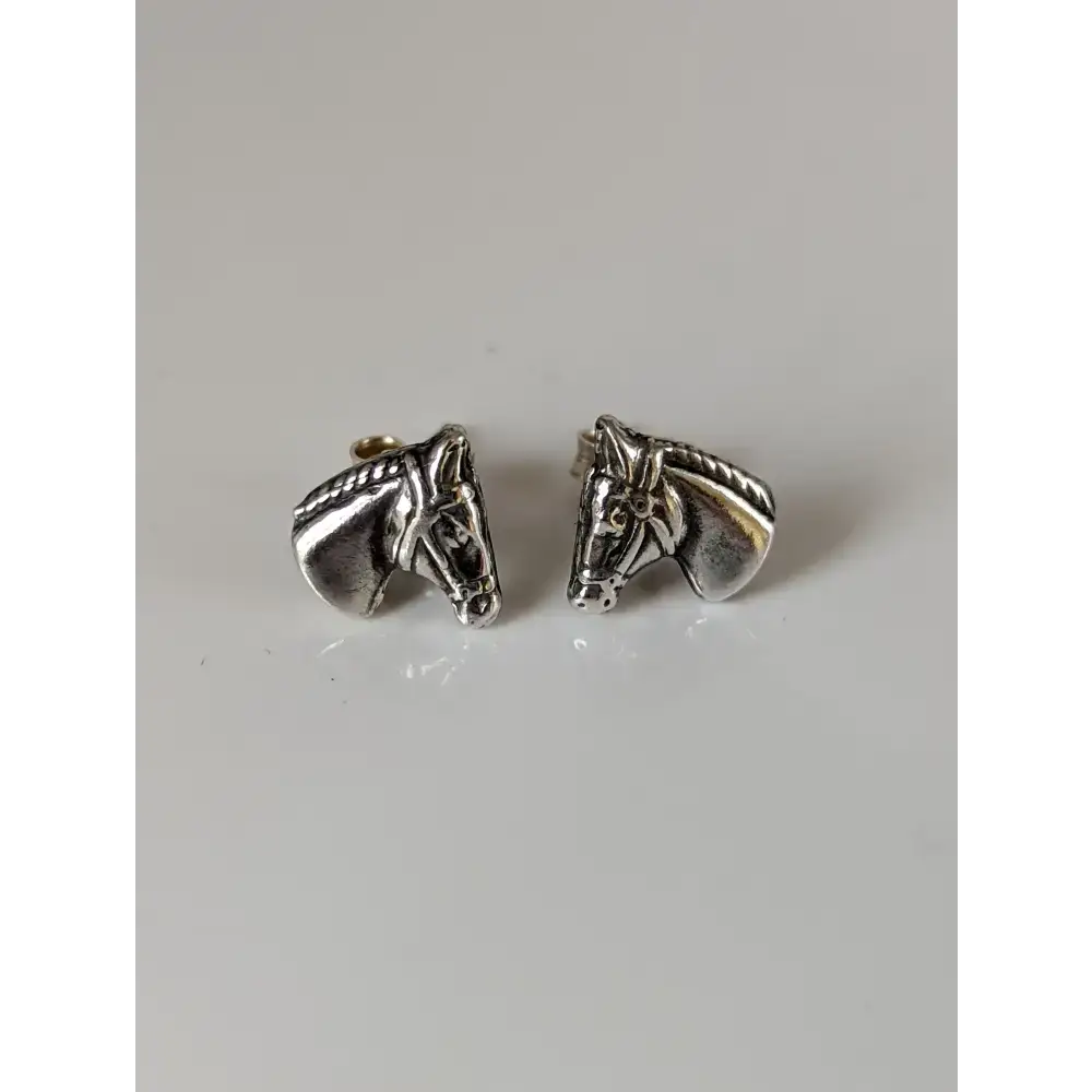 Silver Steed Horse Head Stud Earrings Earrings