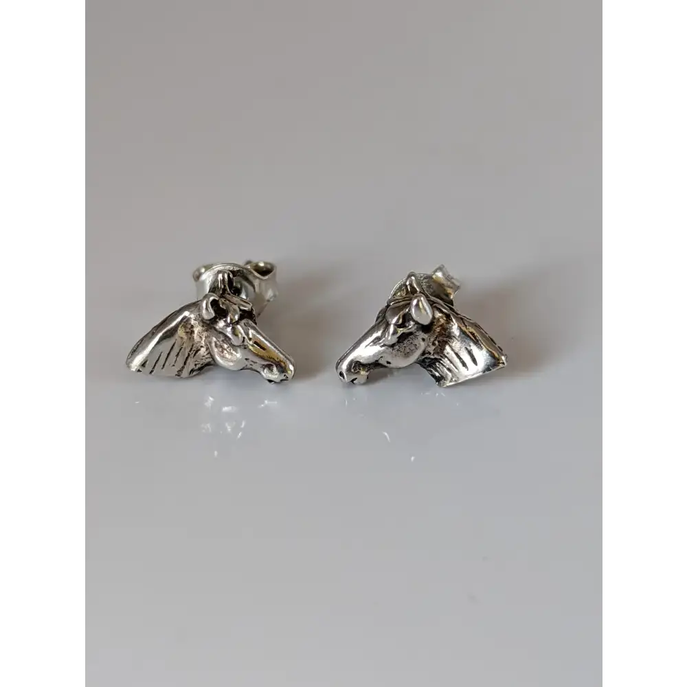 Silver Steed Horse Head Stud Earrings Earrings