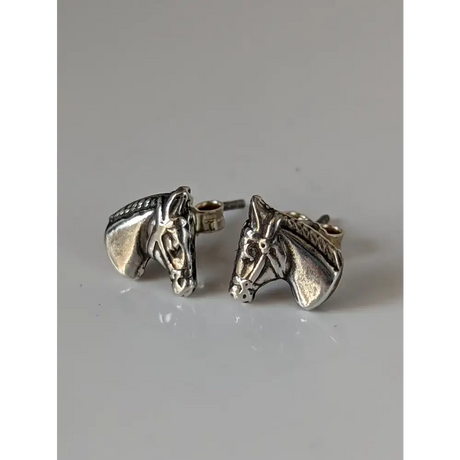 Silver Steed Horse Head Stud Earrings Earrings