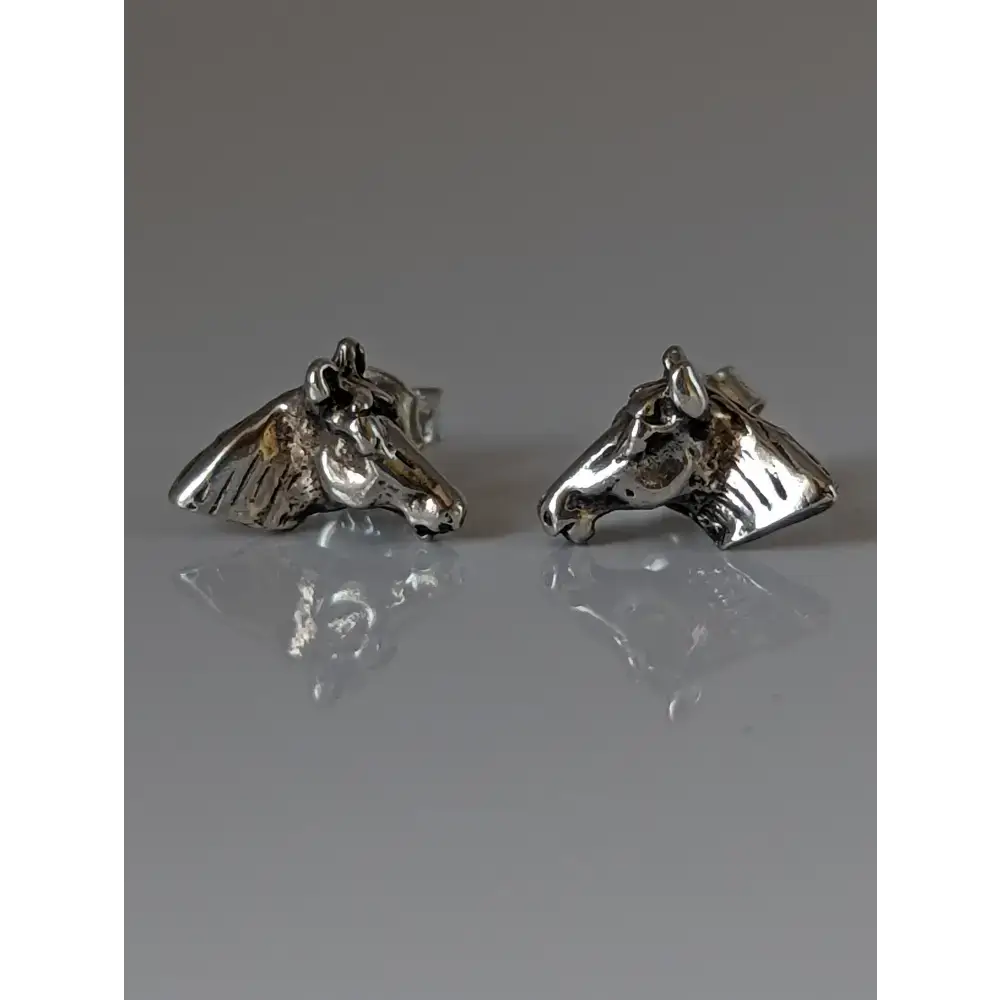 Silver Steed Horse Head Stud Earrings Earrings