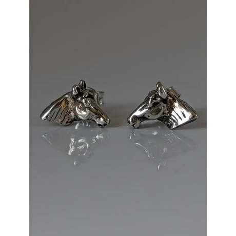 Silver Steed Horse Head Stud Earrings Earrings