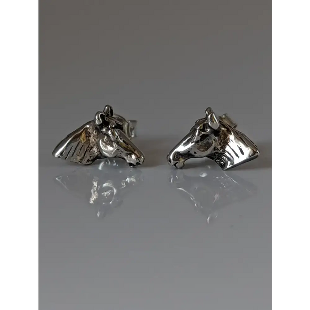 Silver Steed Horse Head Stud Earrings Earrings