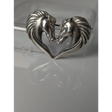 Silver Steed Horse Heart Brooch / Stock Tie Pin Brooches