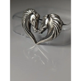 Silver Steed Horse Heart Brooch / Stock Tie Pin Brooches