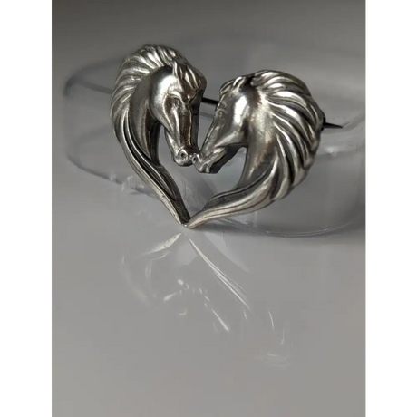 Silver Steed Horse Heart Brooch / Stock Tie Pin Brooches
