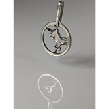 Silver Steed Horse in a Circle Pendant Pendant
