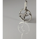 Silver Steed Horse in a Circle Pendant Pendant