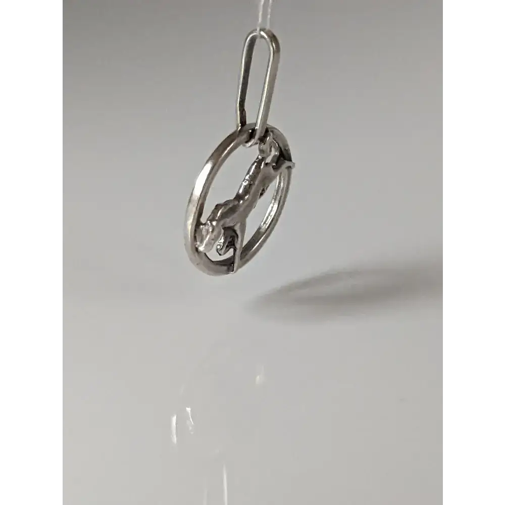 Silver Steed Horse in a Circle Pendant Pendant