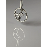 Silver Steed Horse in a Circle Pendant Pendant