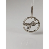 Silver Steed Horse in a Circle Pendant Pendant