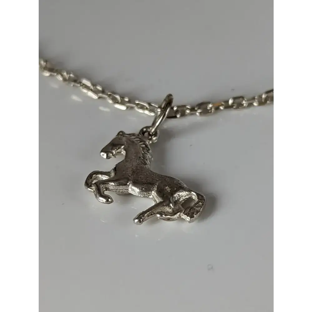 Silver Steed Horse on a Chain Delicate Bracelet Bracelets
